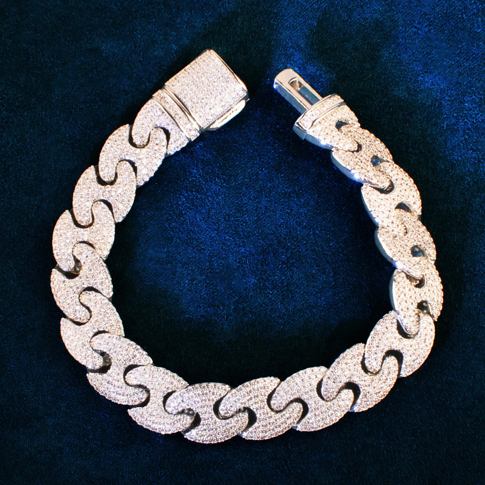 12mm Iced Mariner Link Bracelet - Different Drips