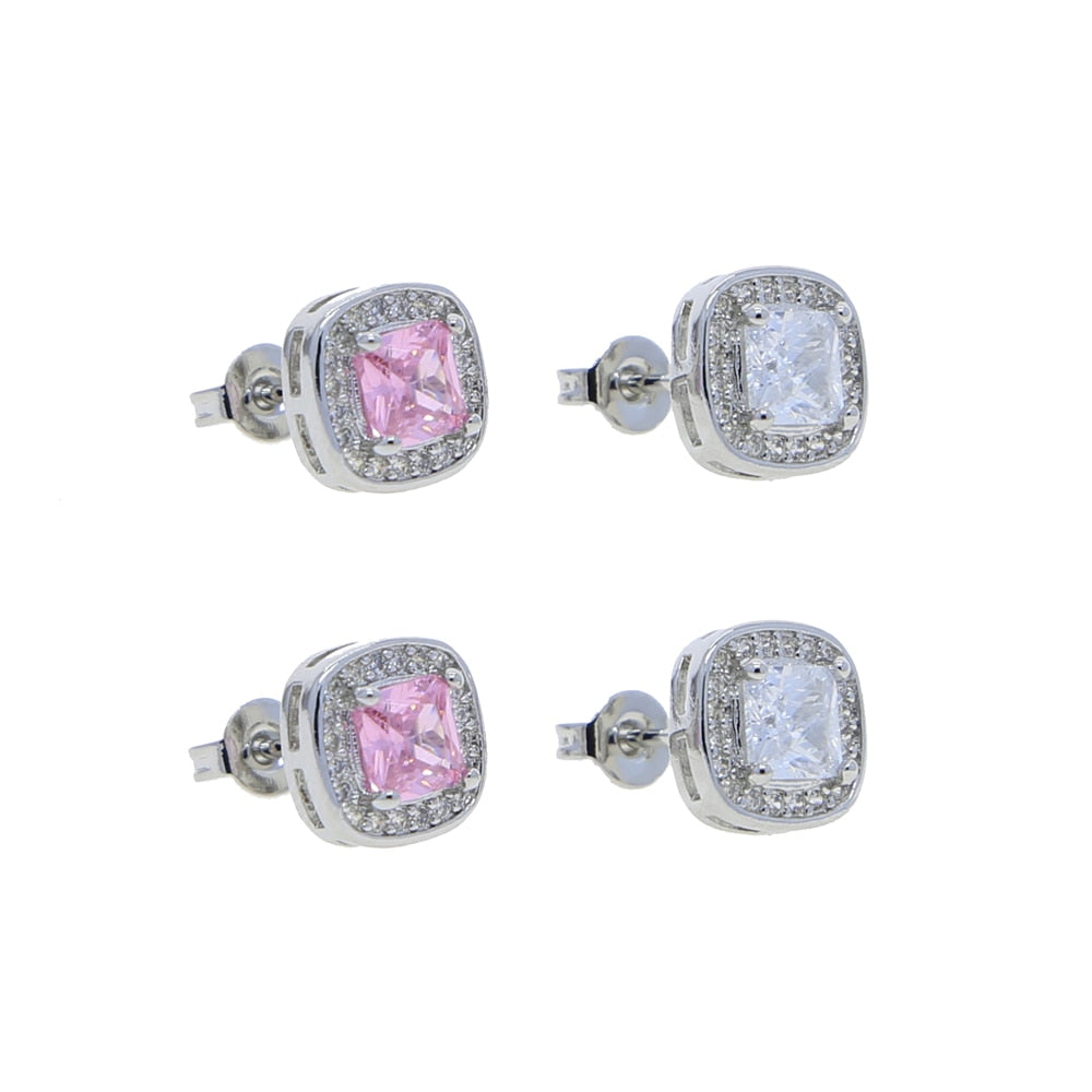 S925 Women's Cushion Cut Earrings - Different Drips