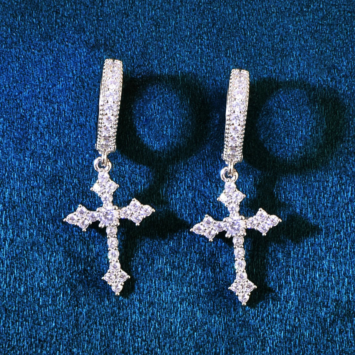 Diamond Cross Dangle Earrings - Different Drips