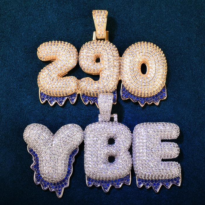 Dripping Bubble Font Custom Letter Pendant - Different Drips