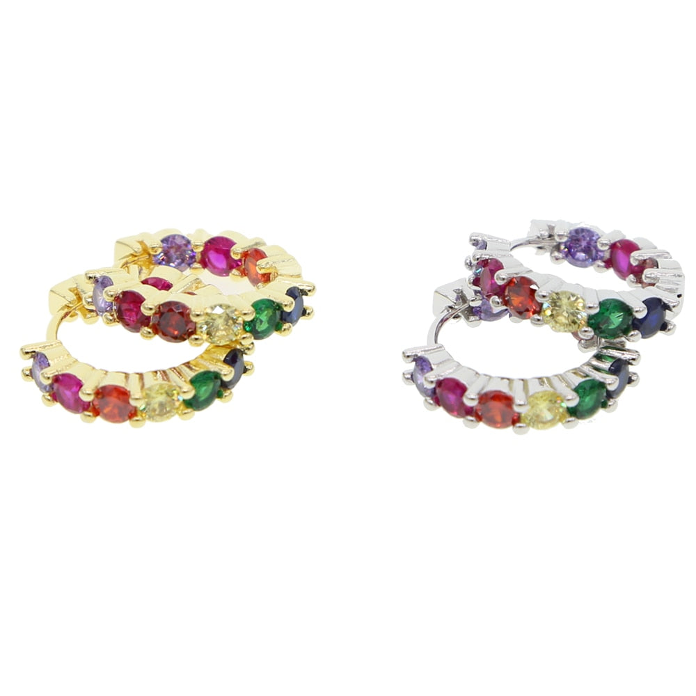 S925 Women's Multi-Color Hoop Earrings - Different Drips