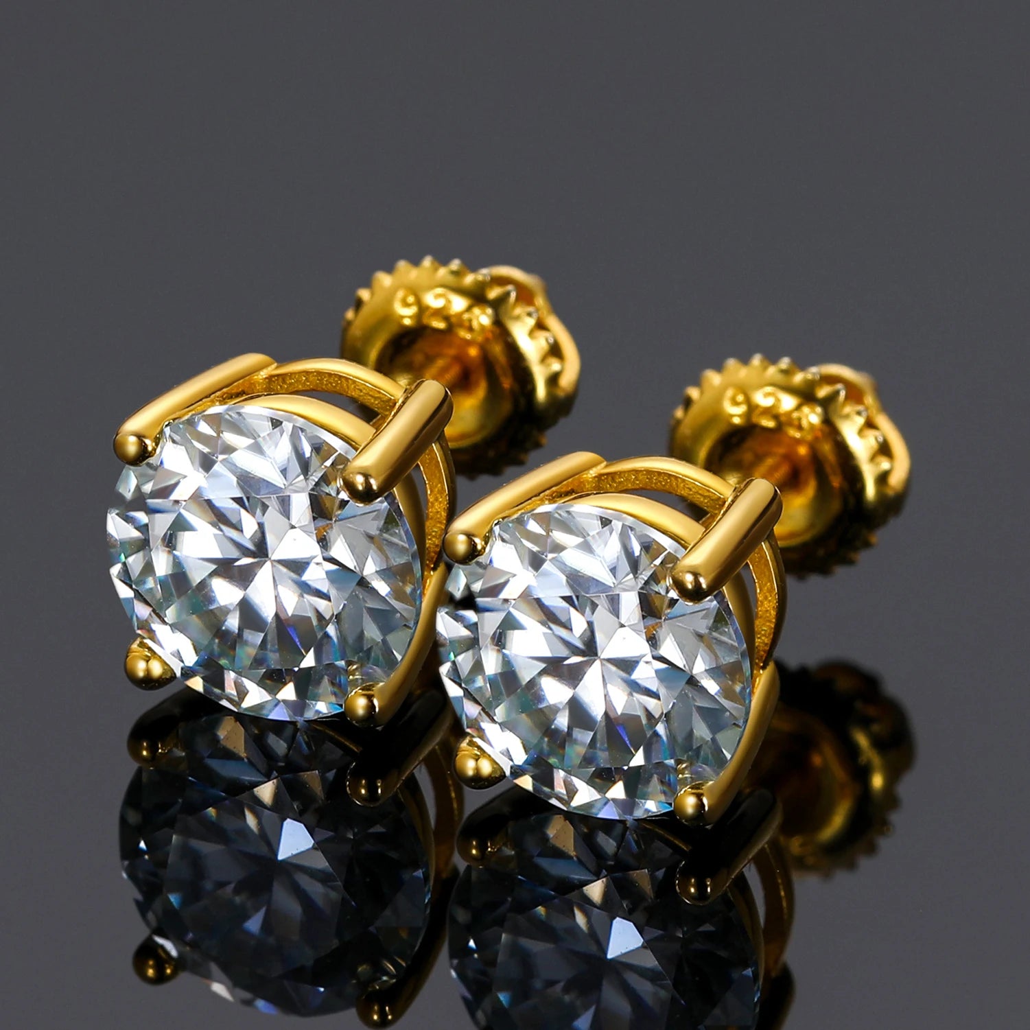 8mm S925 Moissanite Diamond Stud Earrings - Different Drips