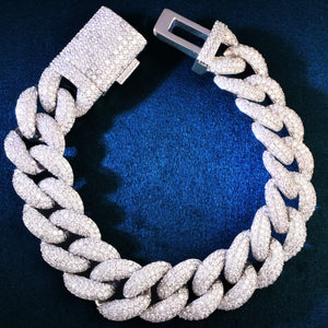 19mm Iced Miami Cuban Link Bracelet - Different Drips