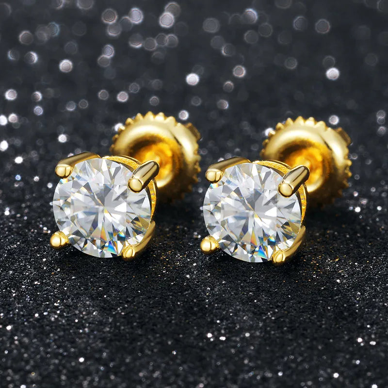 8mm S925 Moissanite Diamond Stud Earrings - Different Drips