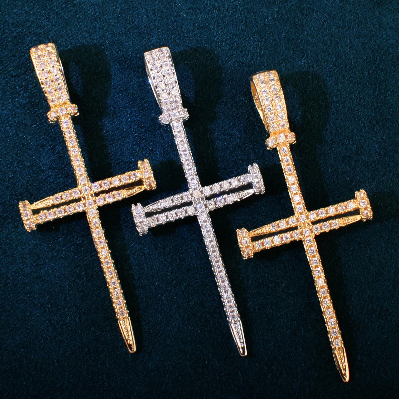 Small Nail Cross Pendant - Different Drips