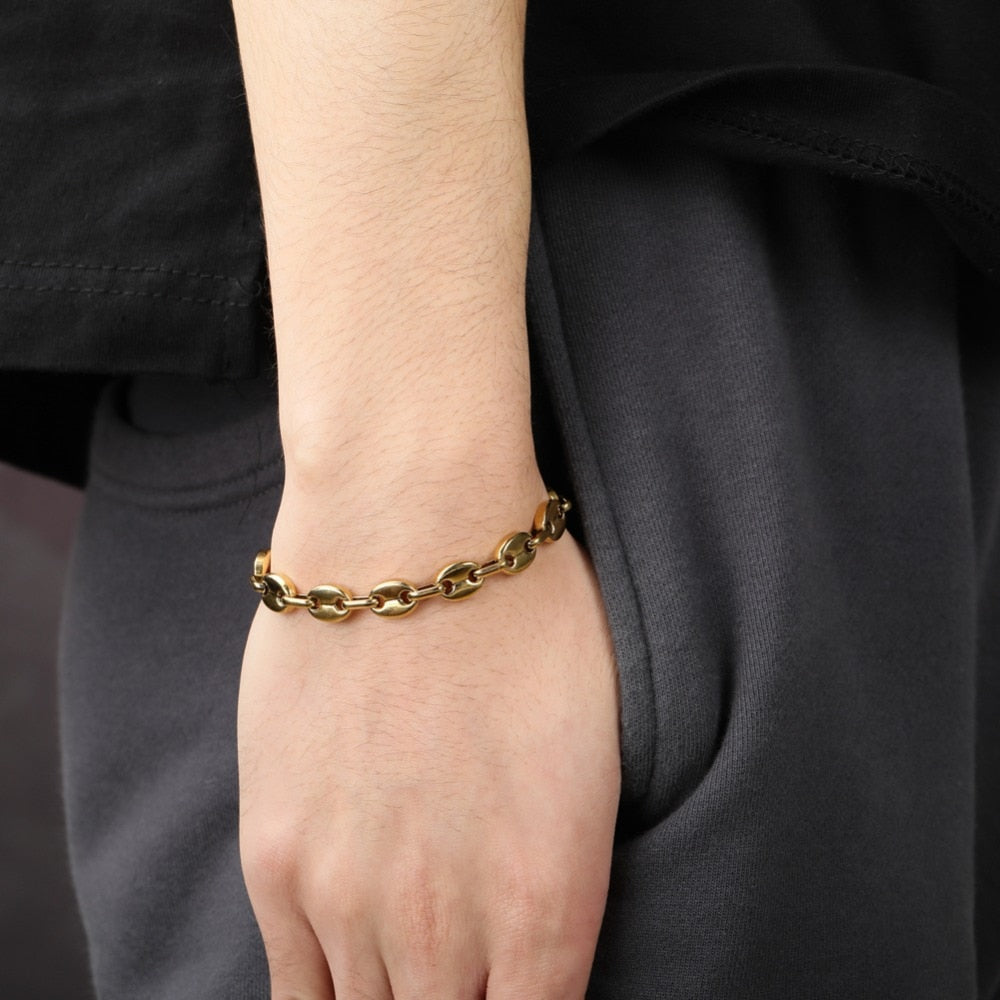 Gold Thin Anchor Mariner Link Bracelet Jewelry – MadebyMelania