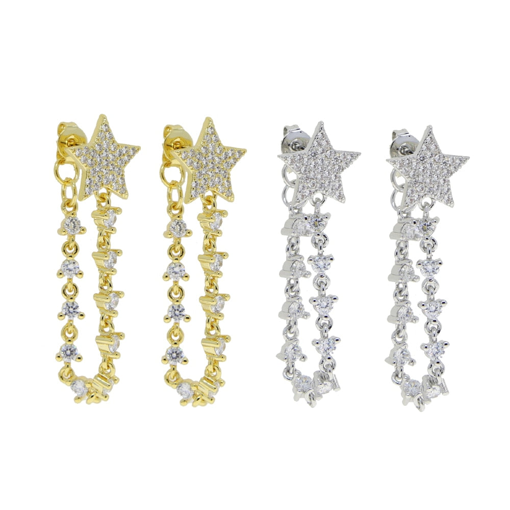 S925 Women's Star Drop Earrings - Different Drips