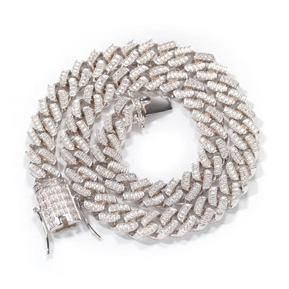 Iced Baguette Prong Cuban Chain