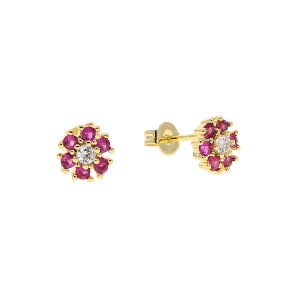 S925 Women's Colored Flower Earrings - Different Drips