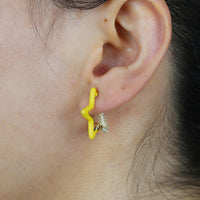 Thumbnail for S925 Women's Enamel Star Earrings - Different Drips