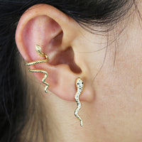 Thumbnail for S925 Women's Snake Huggie Earrings - Different Drips