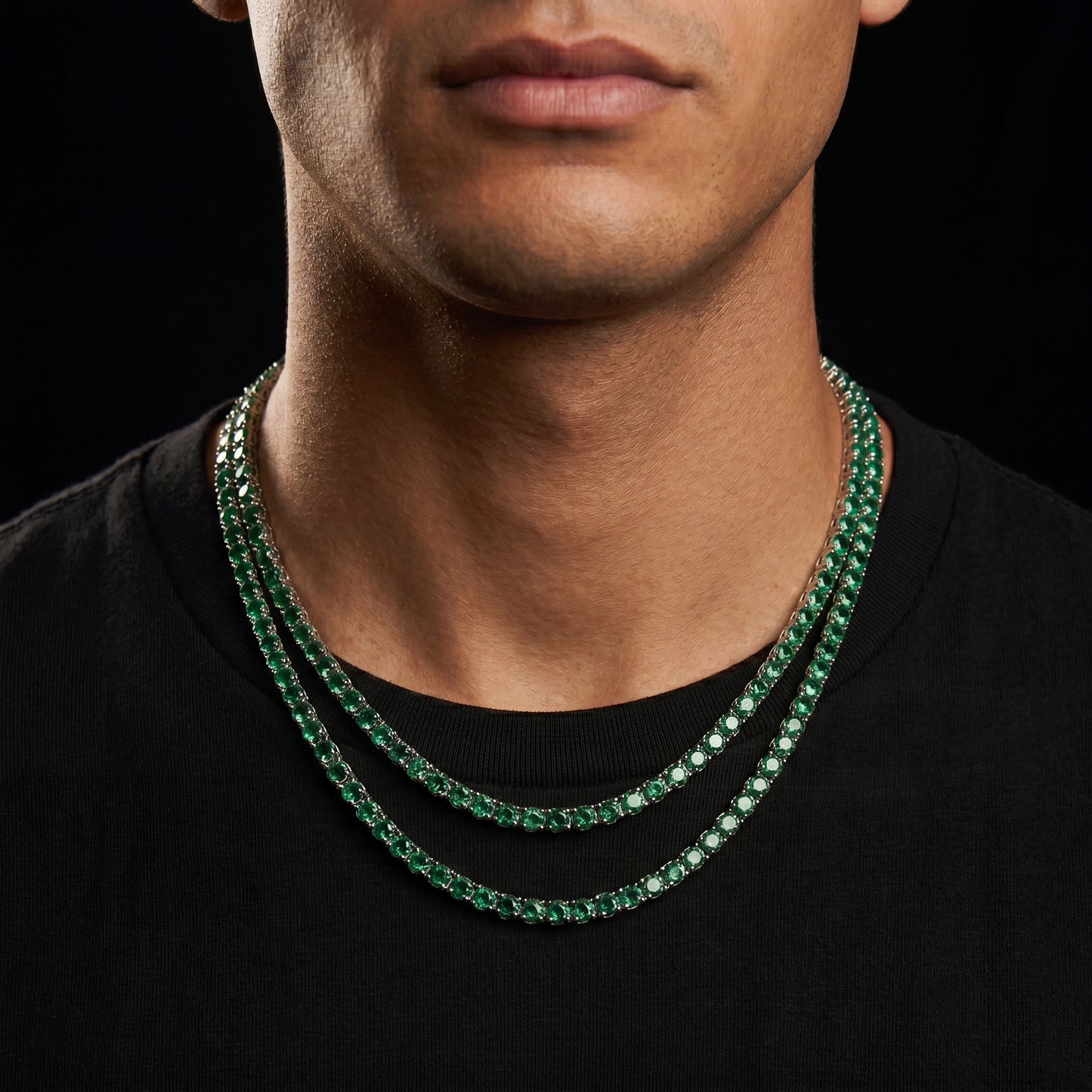 Iced Out Emerald Green Tennis Chain - Different Drips