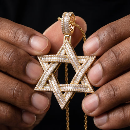 Baguette Star Of David Pendant - Different Drips