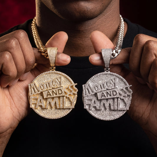 Iced Out Money And Family Pendant