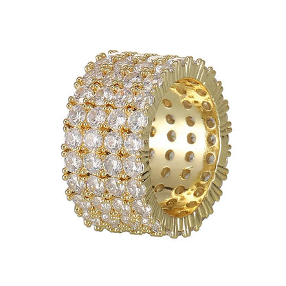 Iced 4 Row Tennis Eternity Ring