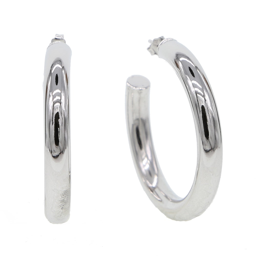 S925 Women's Solid Hoop Earrings - Different Drips