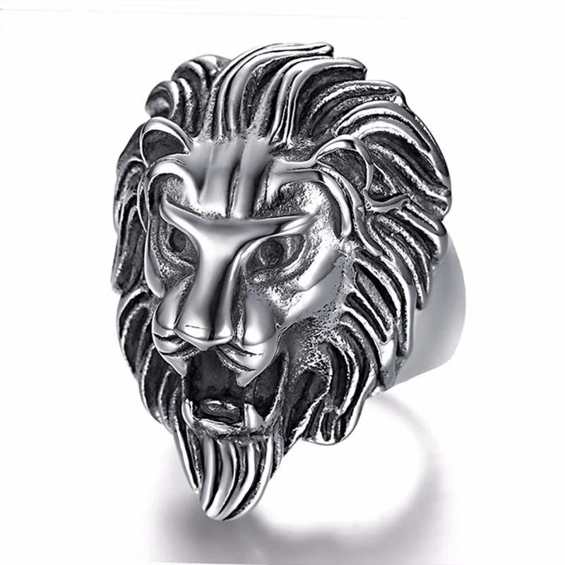 Gold Lion Head Statement Ring - Different Drips