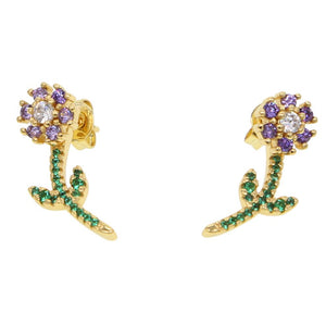 S925 Women's Flower Stud Earrings - Different Drips