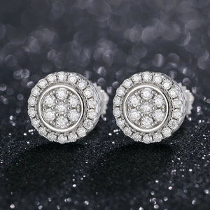 10mm S925 Moissanite Round Cut Stud Earrings - Different Drips