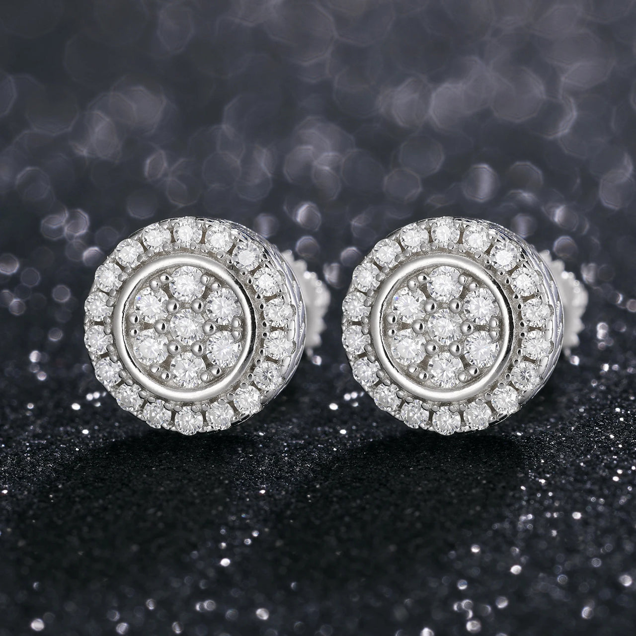 10mm S925 Moissanite Round Cut Stud Earrings - Different Drips