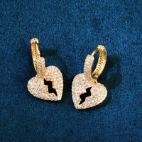 Thumbnail for Diamond Broken Heart Dangle Earrings - Different Drips