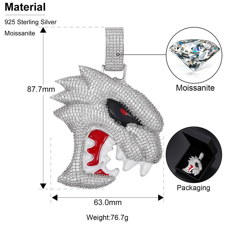 S925 Moissanite Hellcat Pendant - Different Drips