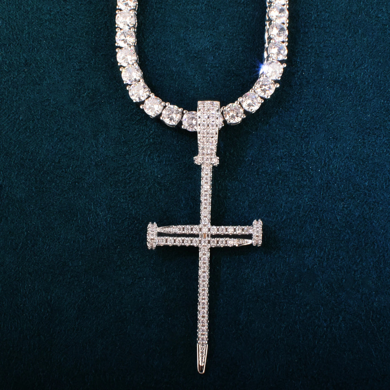 Small Nail Cross Pendant - Different Drips