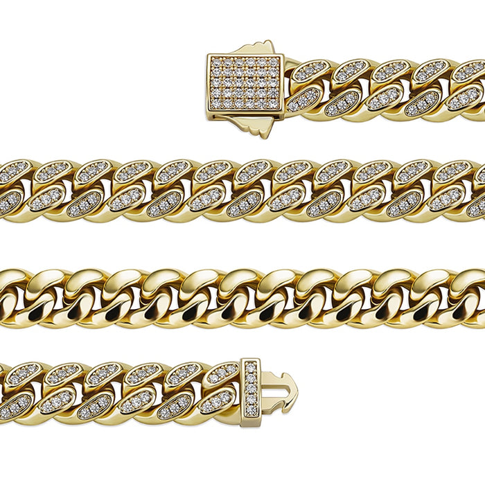 8mm Iced Miami Cuban Link Bracelet - Different Drips