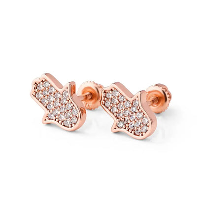 S925 Iced Hasma Hand Earrings - Different Drips