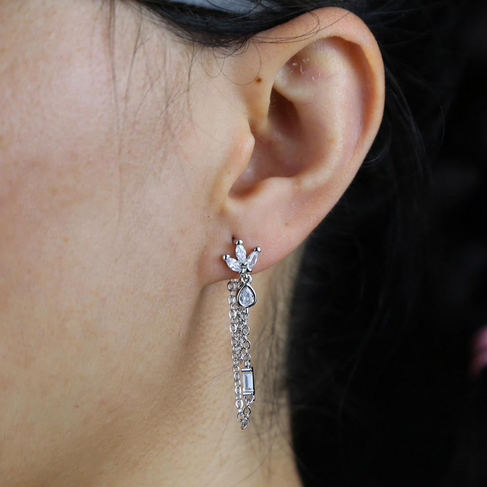 S925 Women's Leaf Drop Earrings - Different Drips