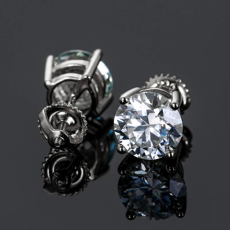 8mm S925 Moissanite Diamond Stud Earrings - Different Drips
