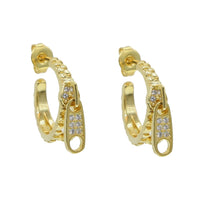 Thumbnail for S925 Women's Zipper Huggie Earrings - Different Drips