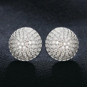 S925 Moissanite Pave Disco Stud Earrings - Different Drips