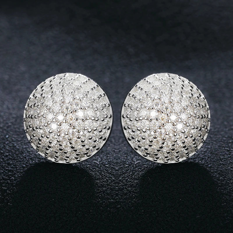 S925 Moissanite Pave Disco Stud Earrings - Different Drips