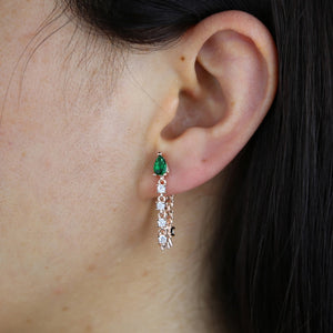 S925 Women's Emerald Tear Drop Earrings - Different Drips