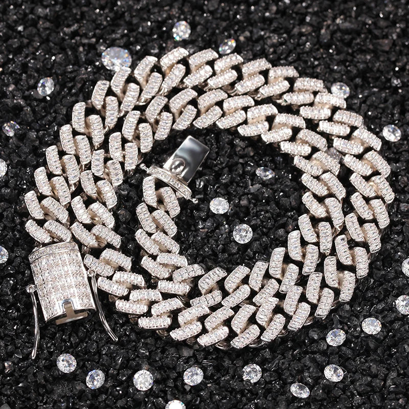 Iced Baguette Prong Cuban Chain