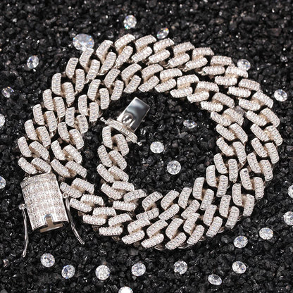 Iced Baguette Prong Cuban Chain