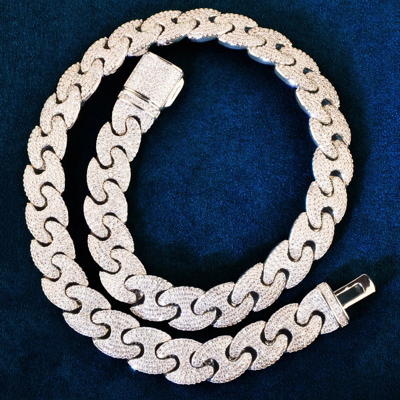 12mm Iced Mariner Link Chain - Different Drips