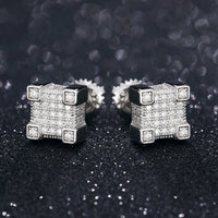 Thumbnail for S925 Moissanite Square Paved Diamond Stud Earrings - Different Drips