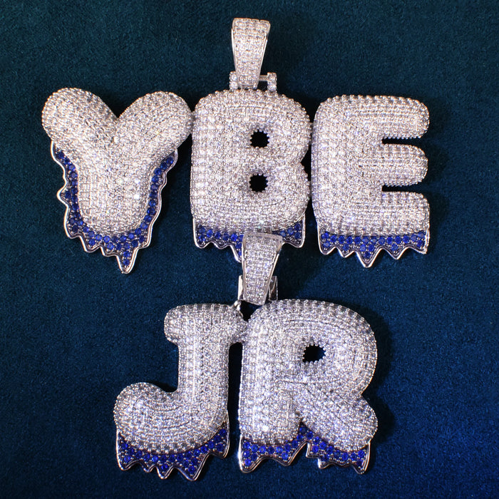 Dripping Bubble Font Custom Letter Pendant - Different Drips