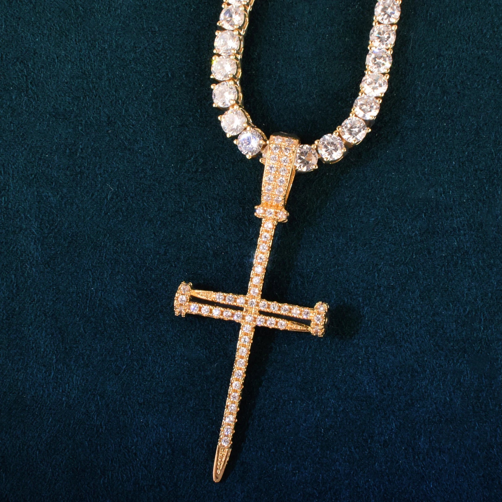 Small Nail Cross Pendant - Different Drips