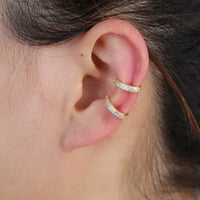 Thumbnail for S925 Women's Double Huggie Earrings - Different Drips