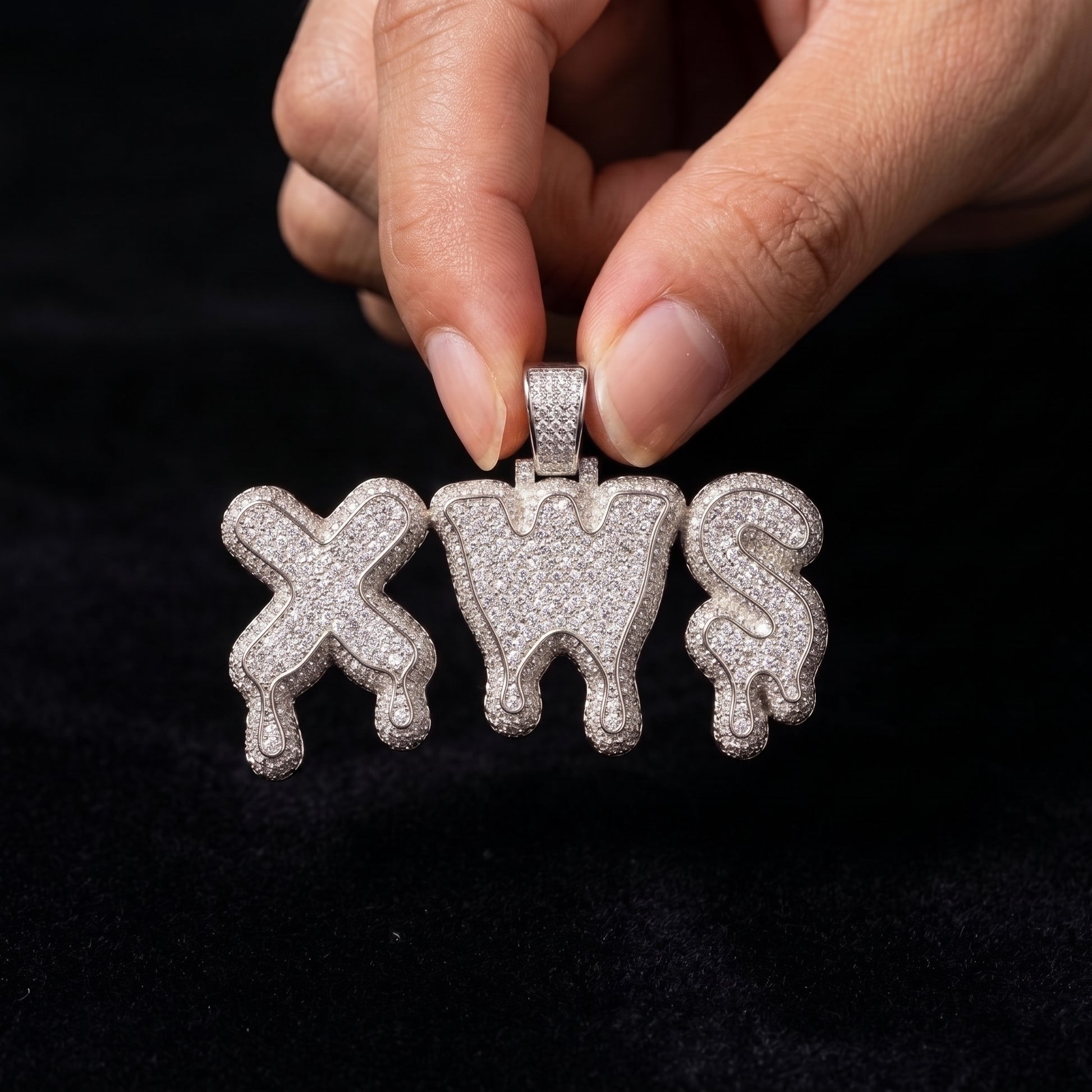 Drip Bubble Custom Letter Pendant - Different Drips