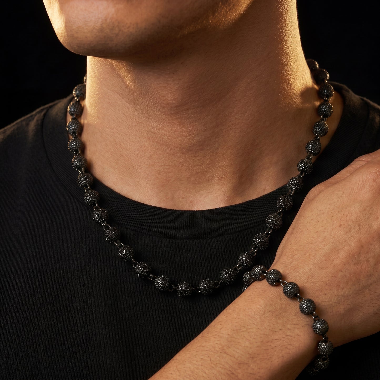 8mm Black Ball Link Chain - Different Drips