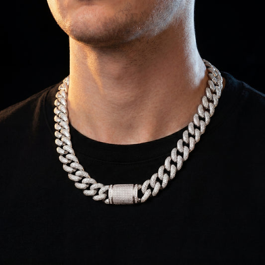 16mm S925 Moissanite Curb Cuban Chain - Different Drips