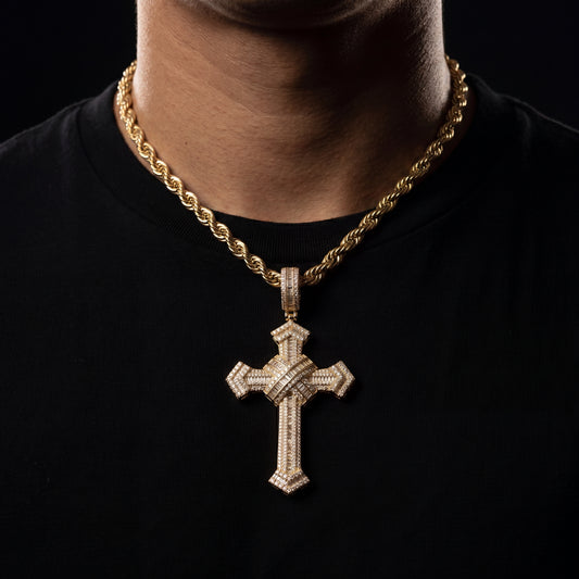 Baguette Colored Cross Pendant - Different Drips