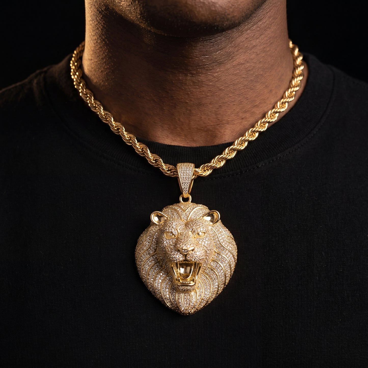 Iced Out Lion Pendant - Different Drips