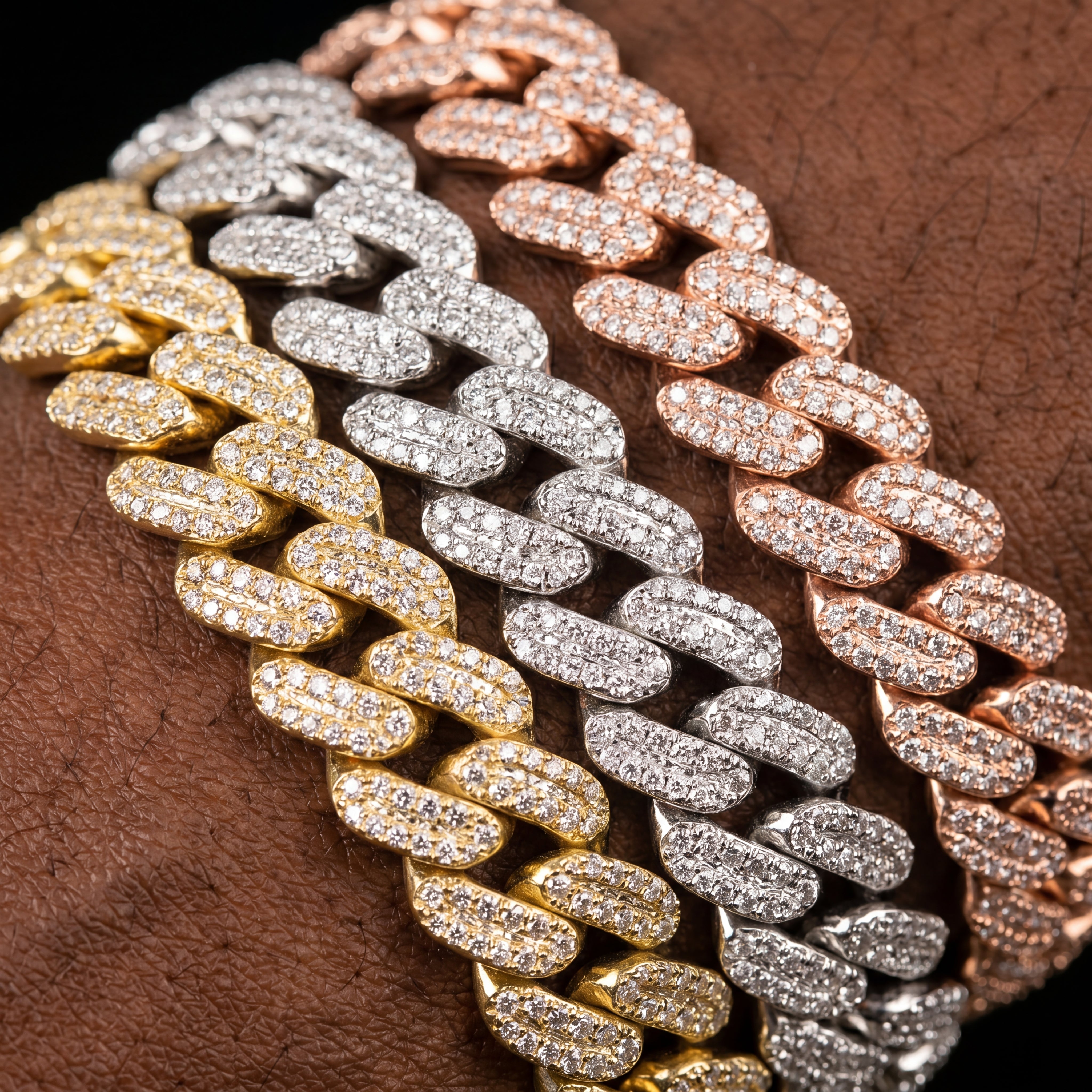 12mm Baguette Cuban Link Chain - Different Drips
