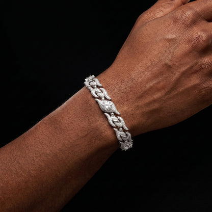 925 Sterling Silver Iced Moissanite Thorn Bracelet - Different Drips