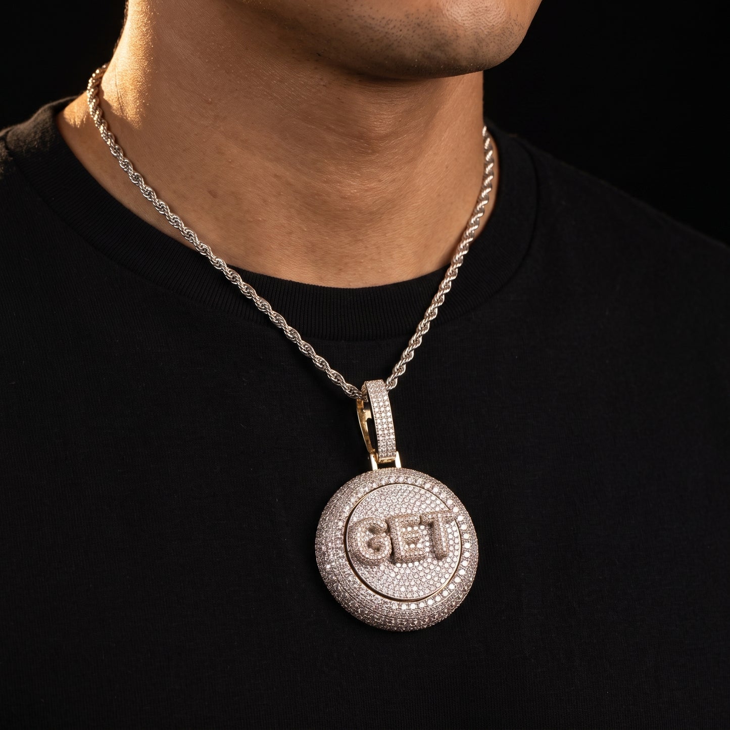 Solid Rotatable Custom Letter Pendant - Different Drips